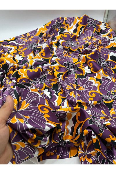 Kumaş Sevdası Polyester Patterned Satin Lining - 150cm Table Cover Backdrop Etc