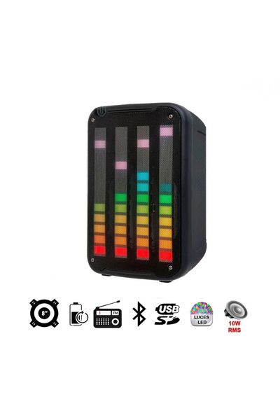 TEKNOMAĞAZAM Led Işıklı Mikrofonlu Toplantı Parti Bluetooth Hoparlör '8' inc ...
