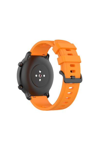 PSGT Huawei Watch 18 mm  GT4 41mm Uyumlu Kordon Noktalı Desenli Hardal Siliko...