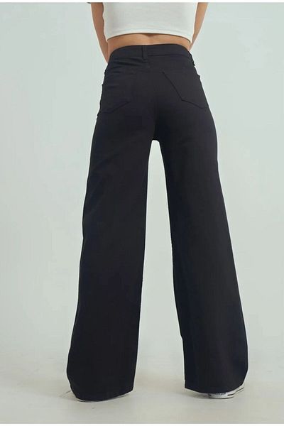 Shield Life Black Palazzo - Decupaj pantaloni din denim