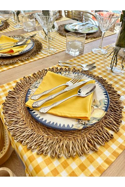 Decamor home 6 кръгли плетени подноса за сервиране - American Service