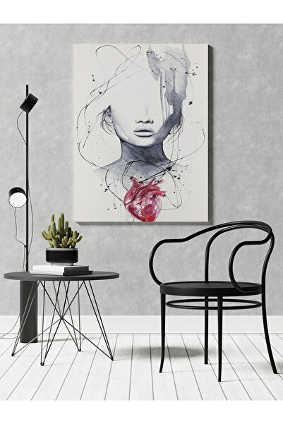 RUGSMODERN Kanvas Tablo Modern Boyalı Kız Çizimli Temalı Desenli Temalı Tablo