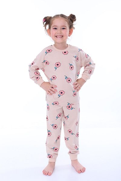 ZUZUNGA Pink Flower Patterned Girl's Pajama Set