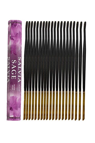 ENJOY SHOP Sage Adaçayı Kokulu Çubuk Tütsü Organik 20 Adet Bambu Çubuk Tütsü
