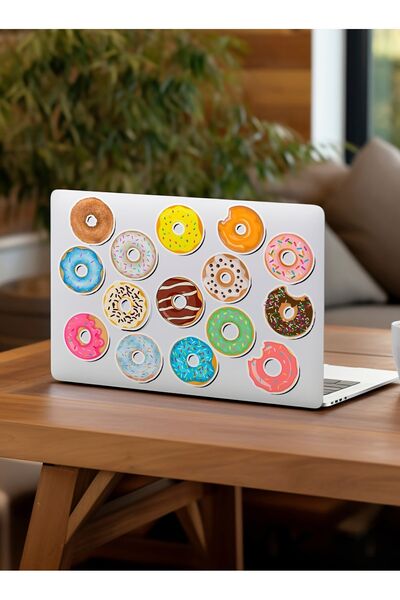 One Little Happiness Donut Themed Laptop Notebook Phone Sticker Set, 15 Pieces