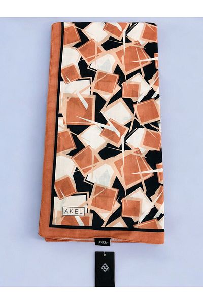 Akel 95x95 Square Patterned Digital Soft Scarf