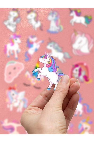 One Little Happiness Set de autocolante pentru telefon pentru laptop cu tematică unicorn 19 buc