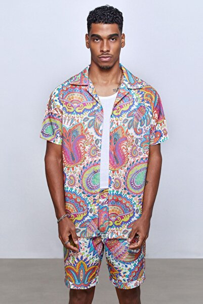 Dear Deer Carnaval Linen Shirt Shorts Set