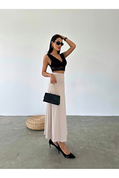 Fiori Scuba Flared Skirt - Spruce, Elastic Waist