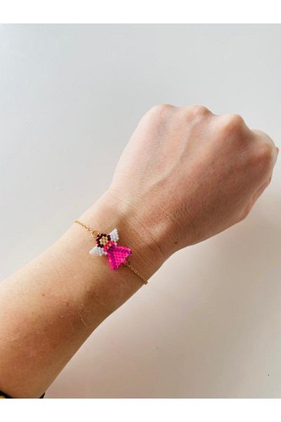 elamindunyasi Women's Pink Handmade Miyuki Angel Bracelet