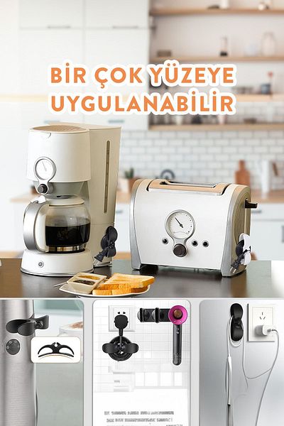 CARNIVAL LAND 6 قطع من كابلات Airfryer اللاصقة، منظم كابلات المطبخ المنزلي، جامع الكابلات