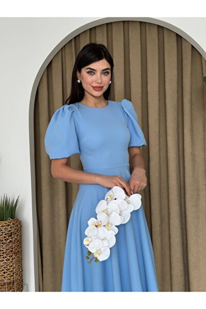 Afiş Butik Rochie midi cu mâneci pepene verde