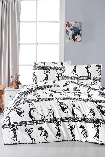 Home&Bath Basic Double Duvet Cover Set - Kokopelli