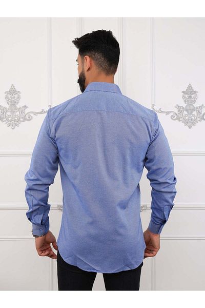 ATİLLA ÖZER Şamre Bumbac cu mânecă lungă Slimfit fără buzunar cu centură