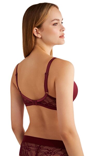 Kom Soft Covered Burgundy Amour Lace Bra