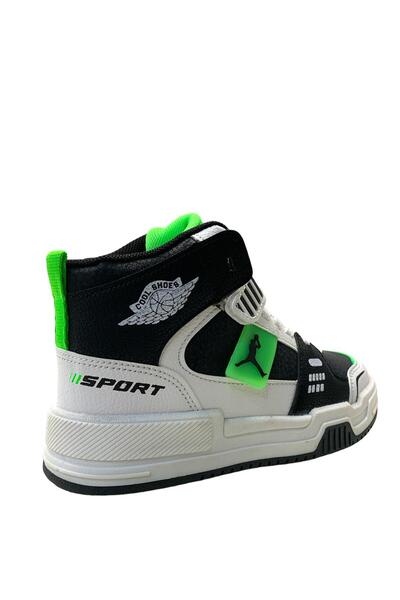 Cool King Ortopedik Erkek Çocuk Siyah/Yeşil Bilekli Sneaker