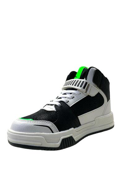 Cool King Ortopedik Erkek Çocuk Siyah/Yeşil Bilekli Sneaker