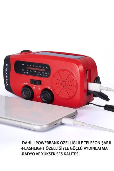TWOTECH Deprem/Acil Durum Radyosu ve Powerbank