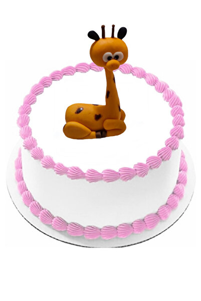 Pasta9 Şeker Hamurundan Pasta Tamamlayıcı Turuncu Zürafa Pasta Figürü