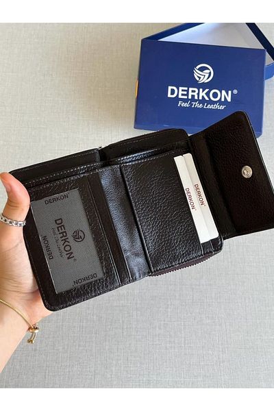 DERKON nova Women's Wallet - Genuine Leather, Brown
