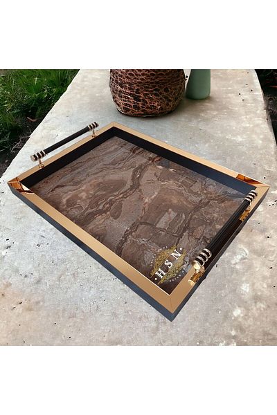 MOD10 Luxury Black-bronze Ring and Dowry Home Gift - Tea Coffee Presentation Tray