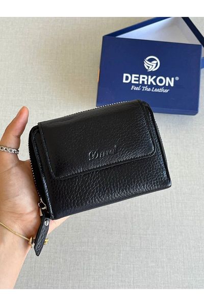 DERKON BlaCk nova Genuine Leather Women's Wallet