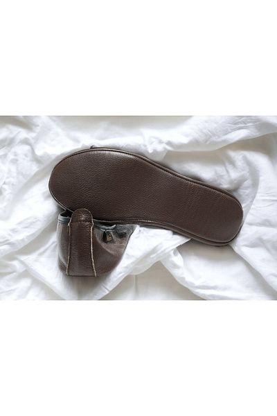 Akdam Brown 100% Leather Hajj Umrah Tawaf and Home Shoes