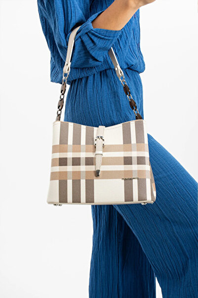 Just Polo حقيبة يد وكتف نسائية منقوشة - 6011MH