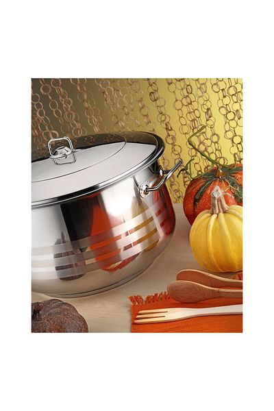 Hascevher Gastro 32x22 cm Steel Pot - Steel Lid and Steel Handle