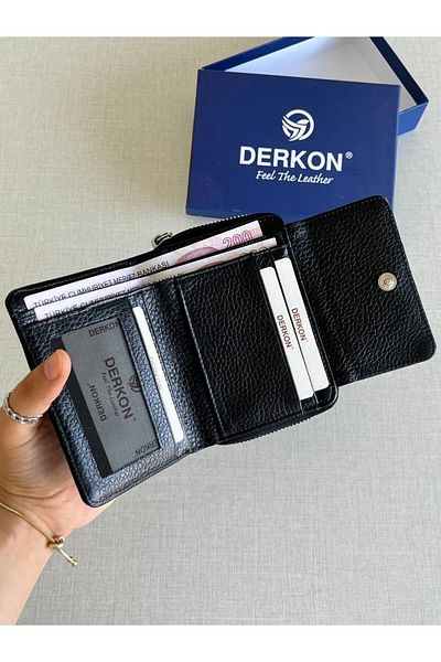 DERKON BlaCk nova Genuine Leather Women's Wallet