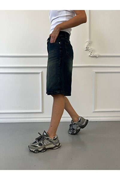 DENİKK Trend Baggy Denim Kapri Roller Bermuda Şort
