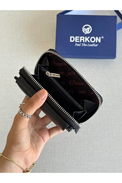 DERKON BlaCk nova Genuine Leather Women's Wallet