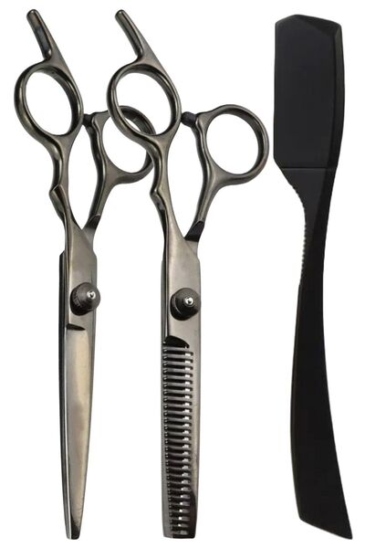 Qualis U7 Full Metal Ustura + M8 Kesme + Inceltme Makas Set - 6inç/15 cm