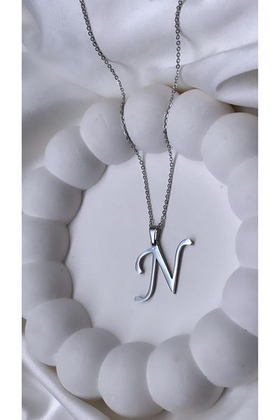 Accessories قلادة فضية اللون من الفولاذ بحروف