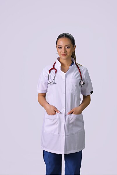 HGM Collection Kadın Kısa Kol Hakim Yaka Medikal Önlük Doktor Hemşire Ezcacı ...