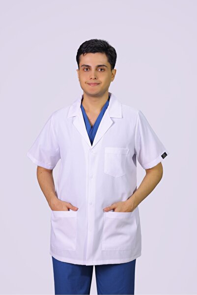 HGM Collection Erkek Kısa Kol Klasik Yaka Medikal Önlük Doktor Hemşire Ezcacı...