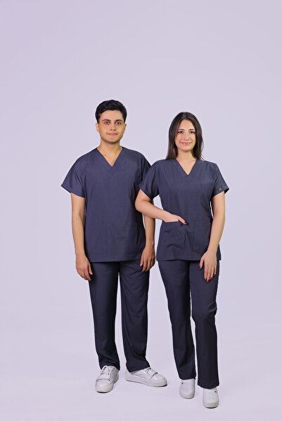 HGM Collection Unisex Anthracite Classic Leg Lycra Doctor Nurse Jersey Medica...