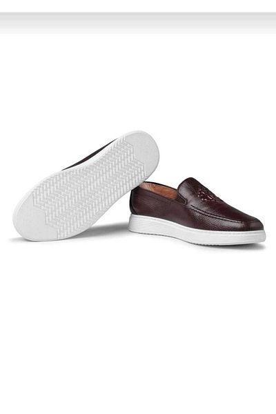 Spring Walking Men's Casual Genuine Leather Stamped Loafer Shoes - Light and Summer