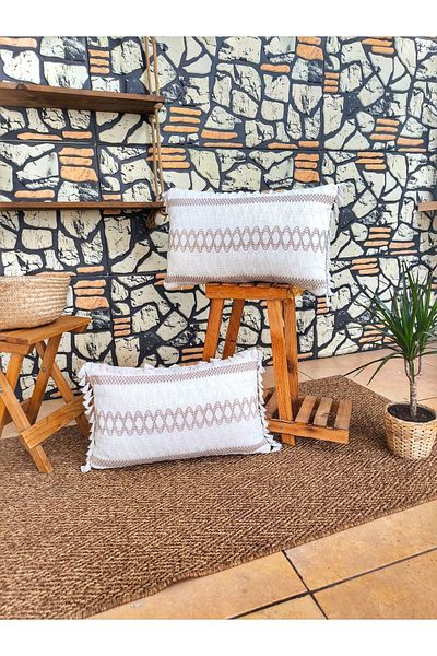 nonamino Cotton Lace Zippered 2-Piece Throw Pillow Cover Set