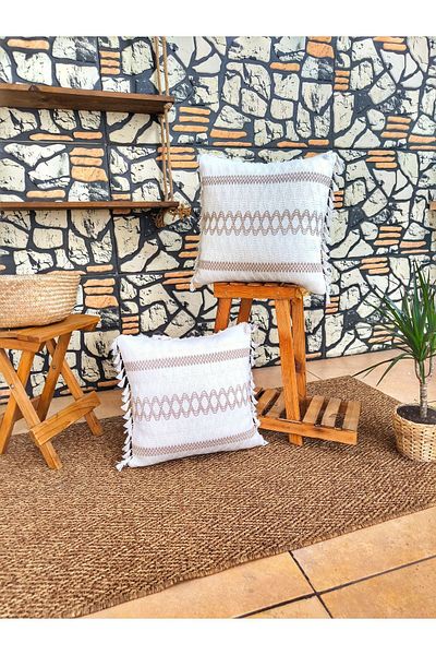 nonamino Cotton Lace Zippered 2-Piece Throw Pillow Cover Set