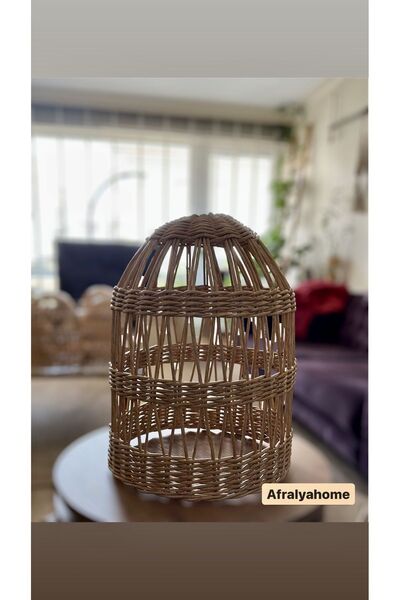 afralya home Hasır Bambu Bohem Rattan Avize 35 cm (DUY DAHİL)