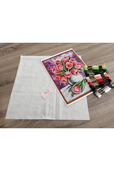 MODATU Pano Nakış Kiti- Vazoda Laleler