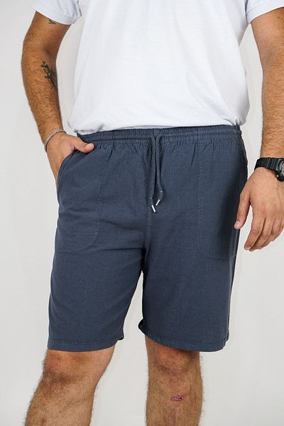 Yakamoz Tekstil Dark Gray Linen Men's Summer Shorts