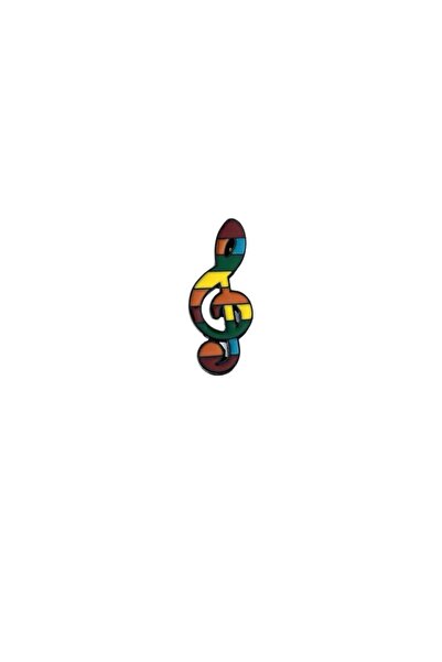 Herşey Nota Renkli Sol Anahtarı Müzik Nota Hediyelik Rozet
