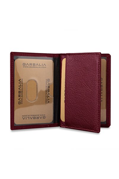 Garbalia Genuine Leather Minimal Claret Red Money Portfolio - Handmade