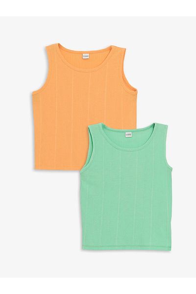 LC Waikiki LCW Kids Tanktop mit Rundhalsausschnitt für Mädchen, 2er-Pack