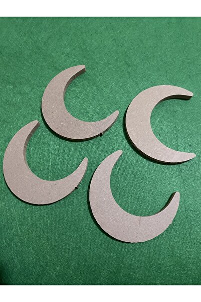 NeşeliAtölyem Ham Ahşap Boyanabilir Hilal Bubble Kapı Süsü 1 adet