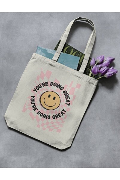 redame You'Re Doing Great Slogan Y2K Retro Unisex Cloth Bag Tote Bag