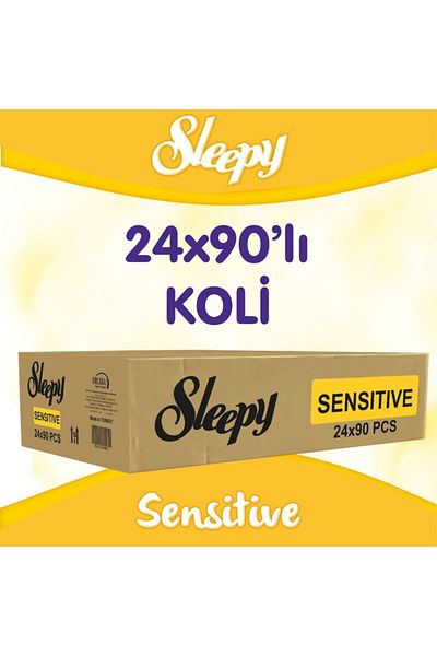 Sleepy Sensitive Wet Towels 90x24 Pack = 2160 Pieces