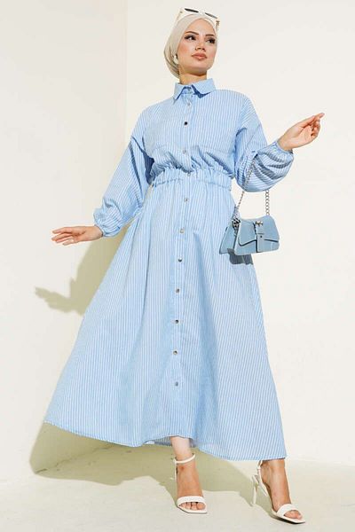 YILMAZBARMAZ Women's Metal Button Dress